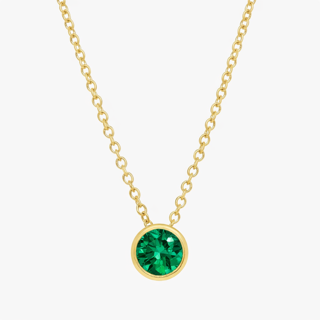 Christie Emerald Bezel Necklace from KADOU Boutique
