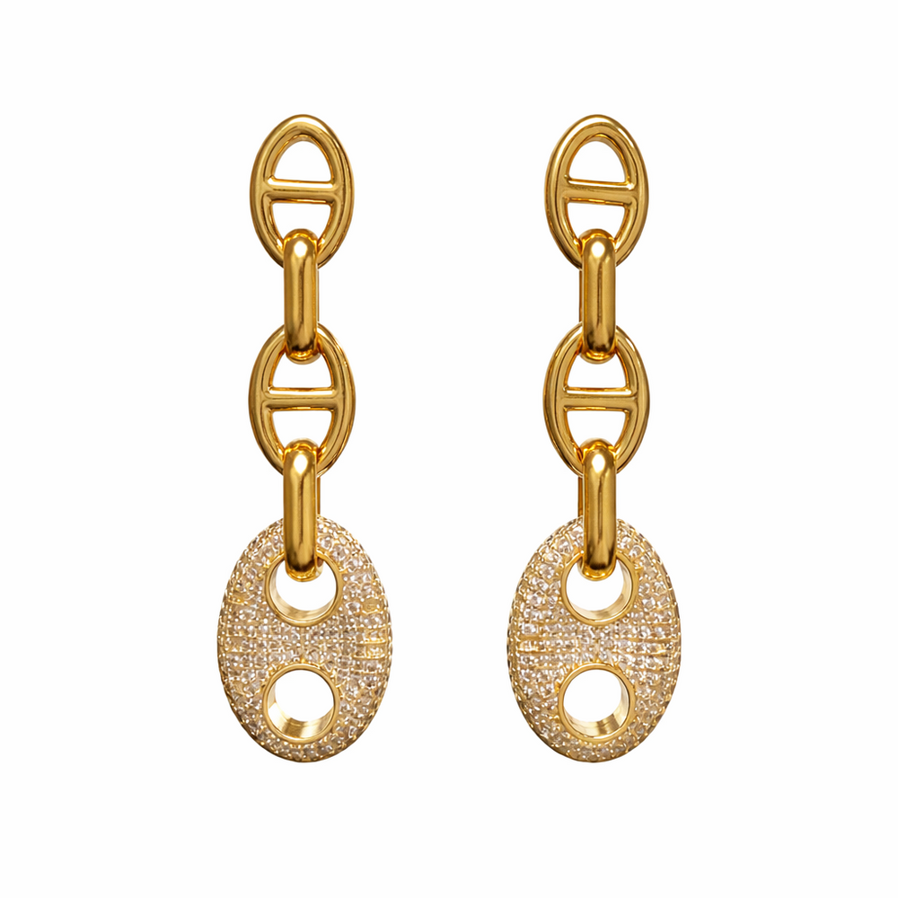 Roxanne Pave Drop Earring from KADOU Boutique