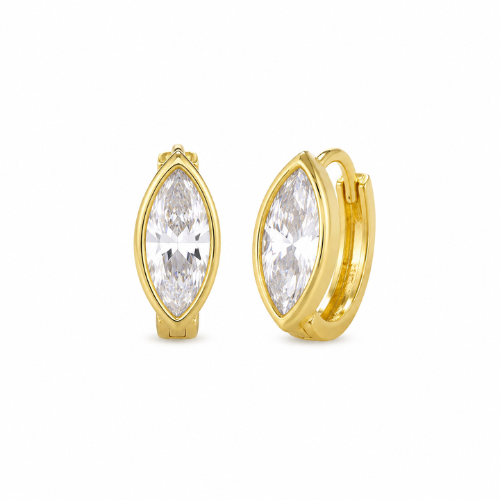 Marquise Bezel Mini Hoop from KADOU Boutique