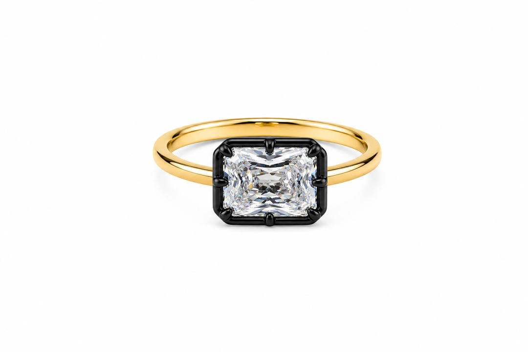 Georgian Bezel Emerald Cut Ring