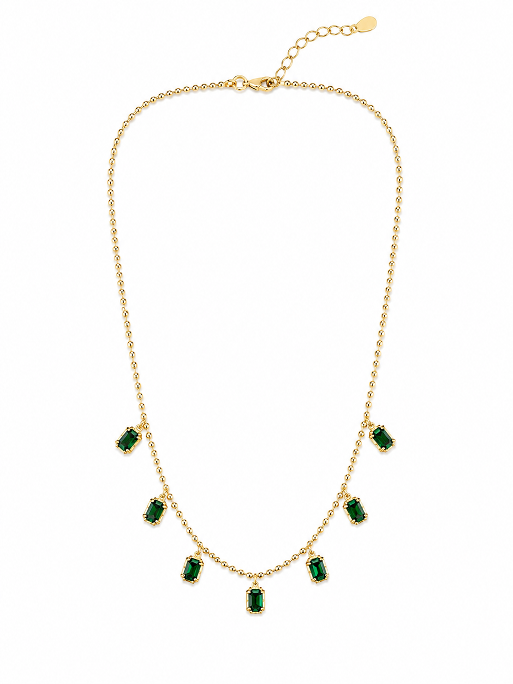 Emerald Georgian Bezel Set Necklace from KADOU Boutique