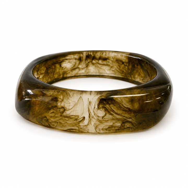 Olive Acrylic Bangle from KADOU Boutique
