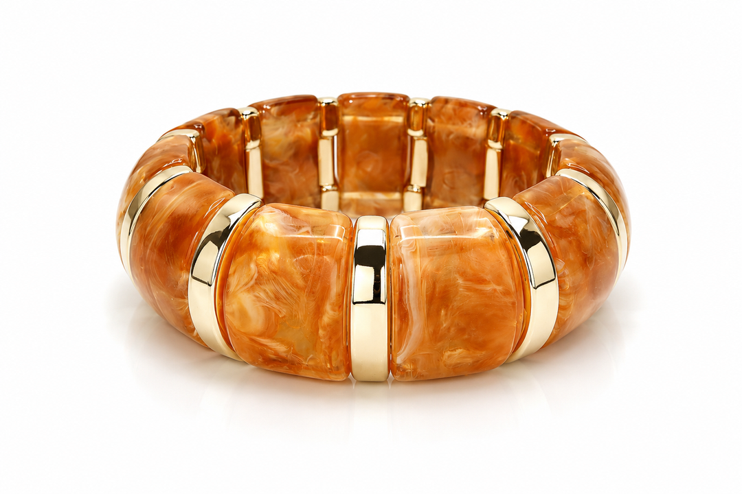 Brown Marble Stretch Bracelet
