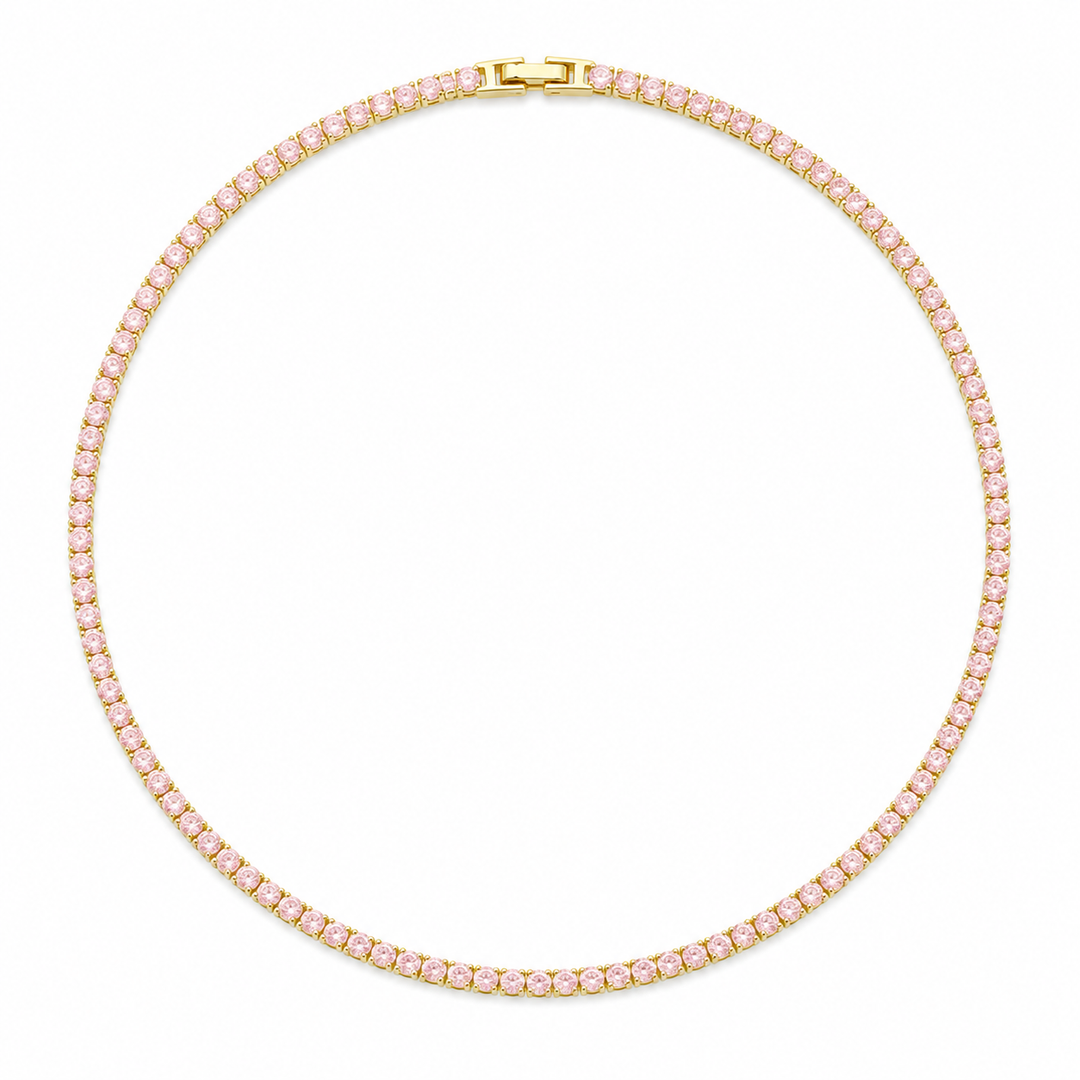 Karla Tennis Necklace Light Pink