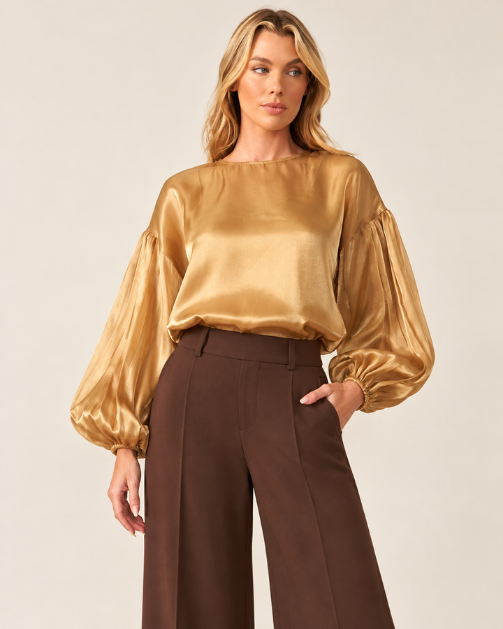 Drop Shoulder Bronze Blouse