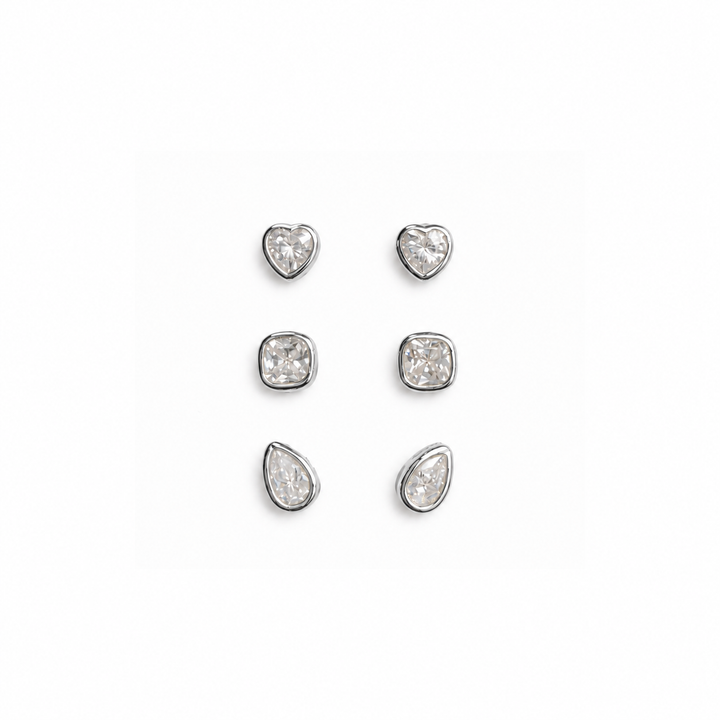 Lizzie Cz Bezel Earring Set from KADOU Boutique
