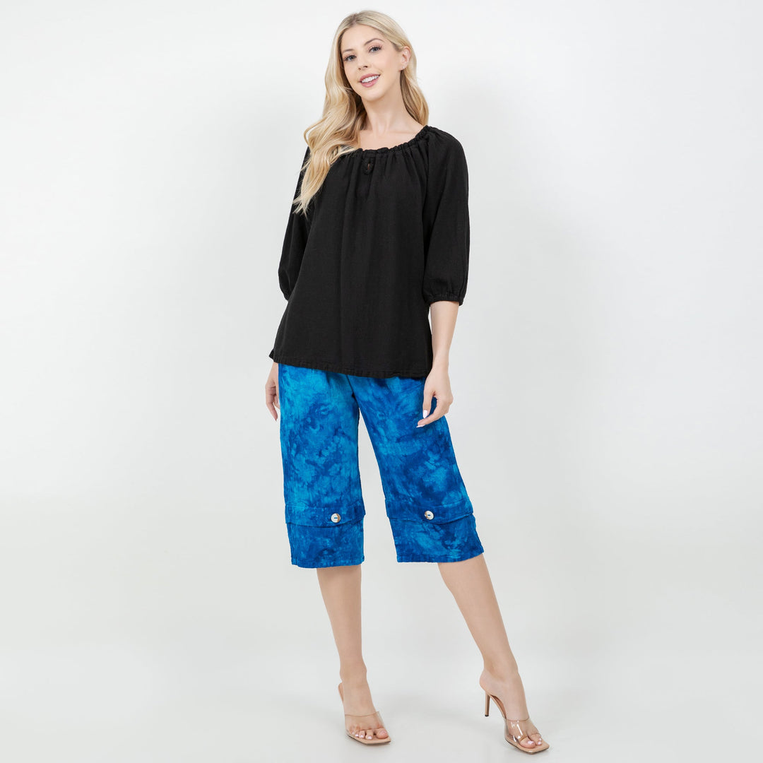 Gail Capri Pant with Pockets! 100% Cotton Gauze from KADOU Boutique