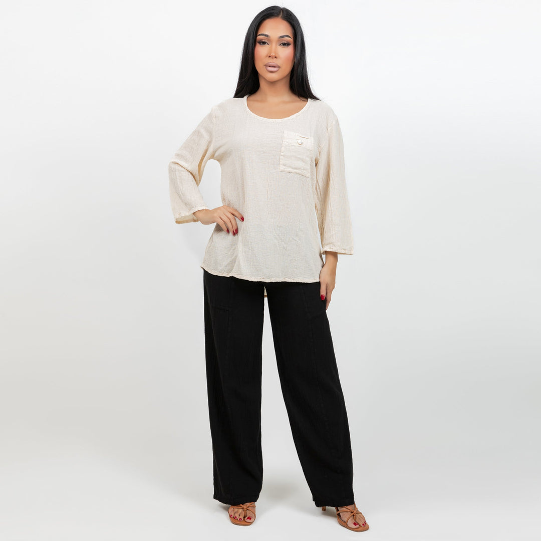 Leah Tuxedo Top with New Colors! 100% Cotton Gauze