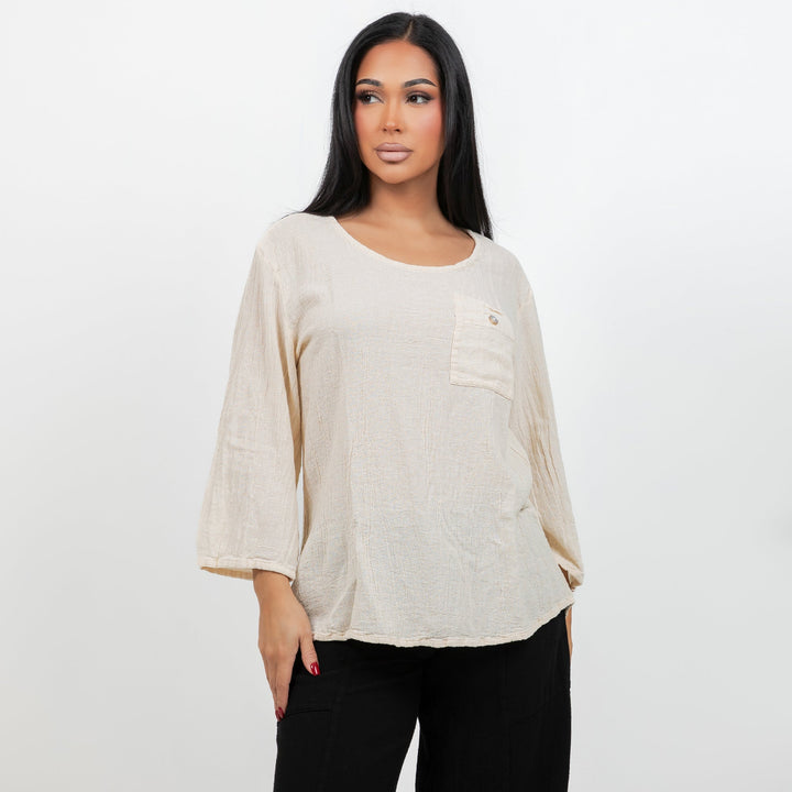 Leah Tuxedo Top with New Colors! 100% Cotton Gauze