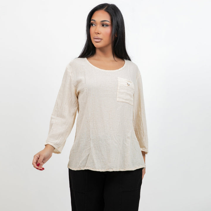 Leah Tuxedo Top with New Colors! 100% Cotton Gauze