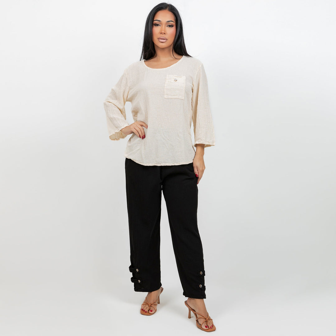 Serena Pant 100% Cotton Gauze Floods with Pockets! from KADOU Boutique