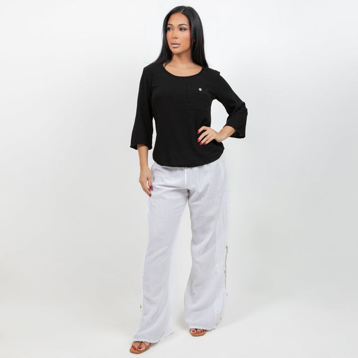 Leah Tuxedo Top with New Colors! 100% Cotton Gauze