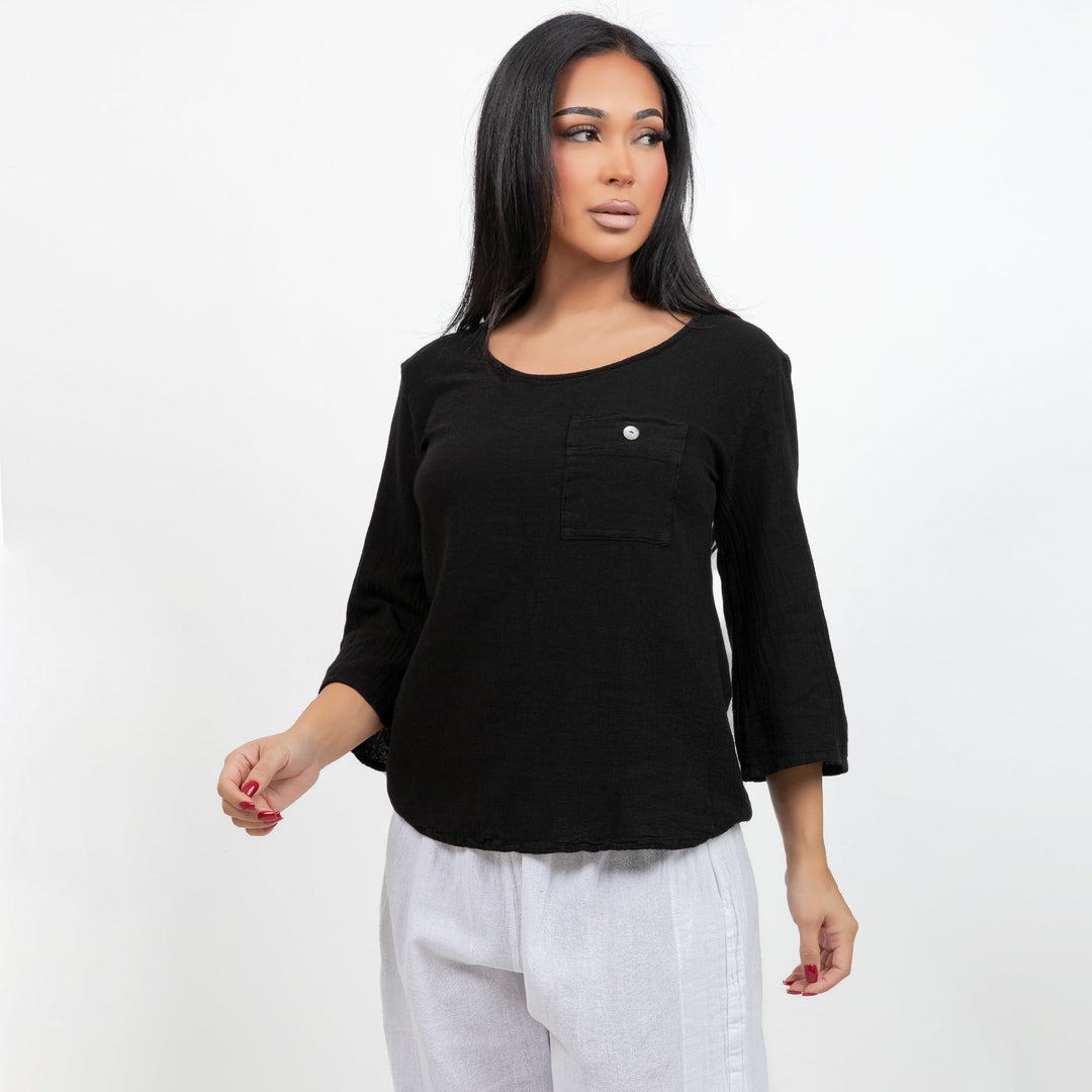Leah Tuxedo Top with New Colors! 100% Cotton Gauze