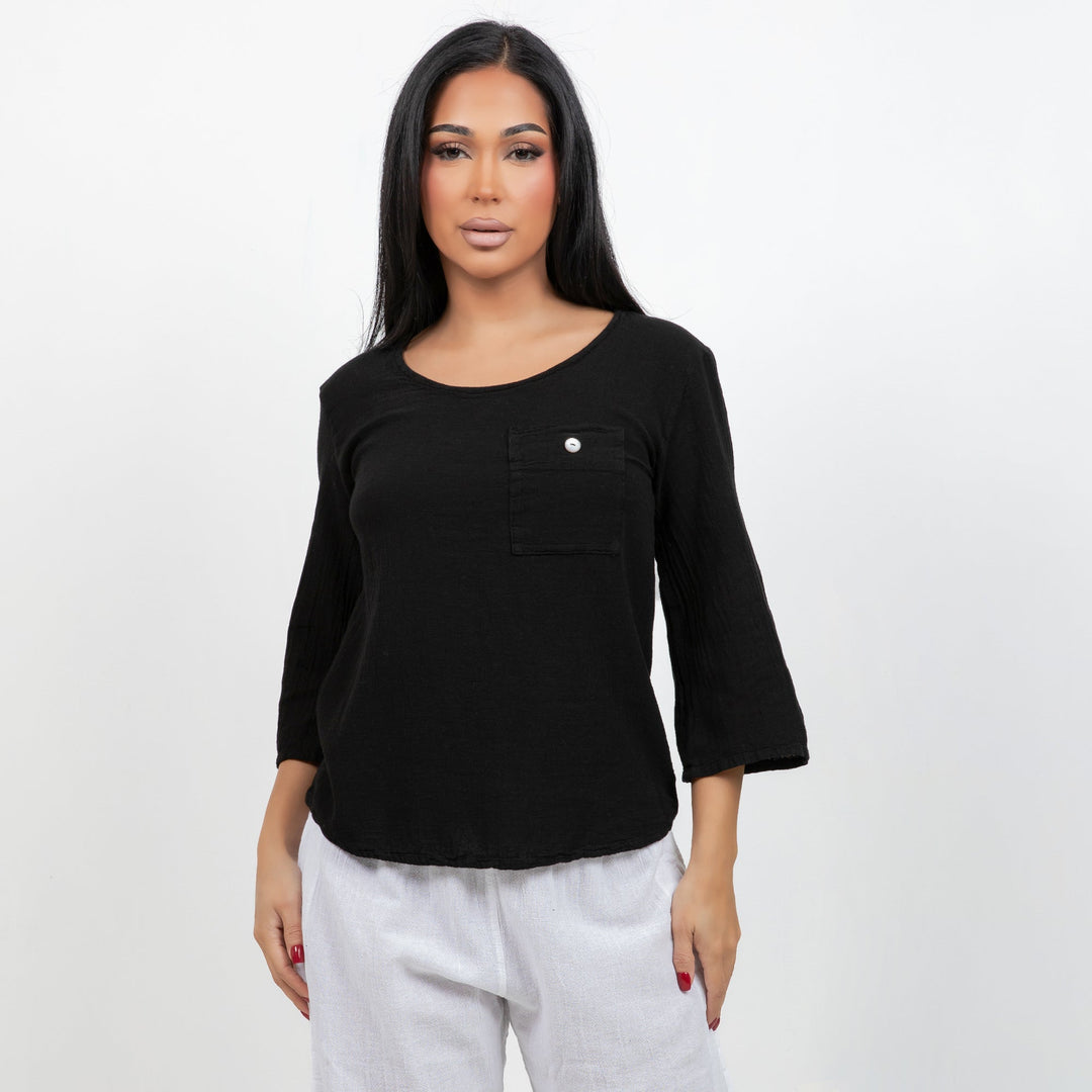 Leah Tuxedo Top with New Colors! 100% Cotton Gauze