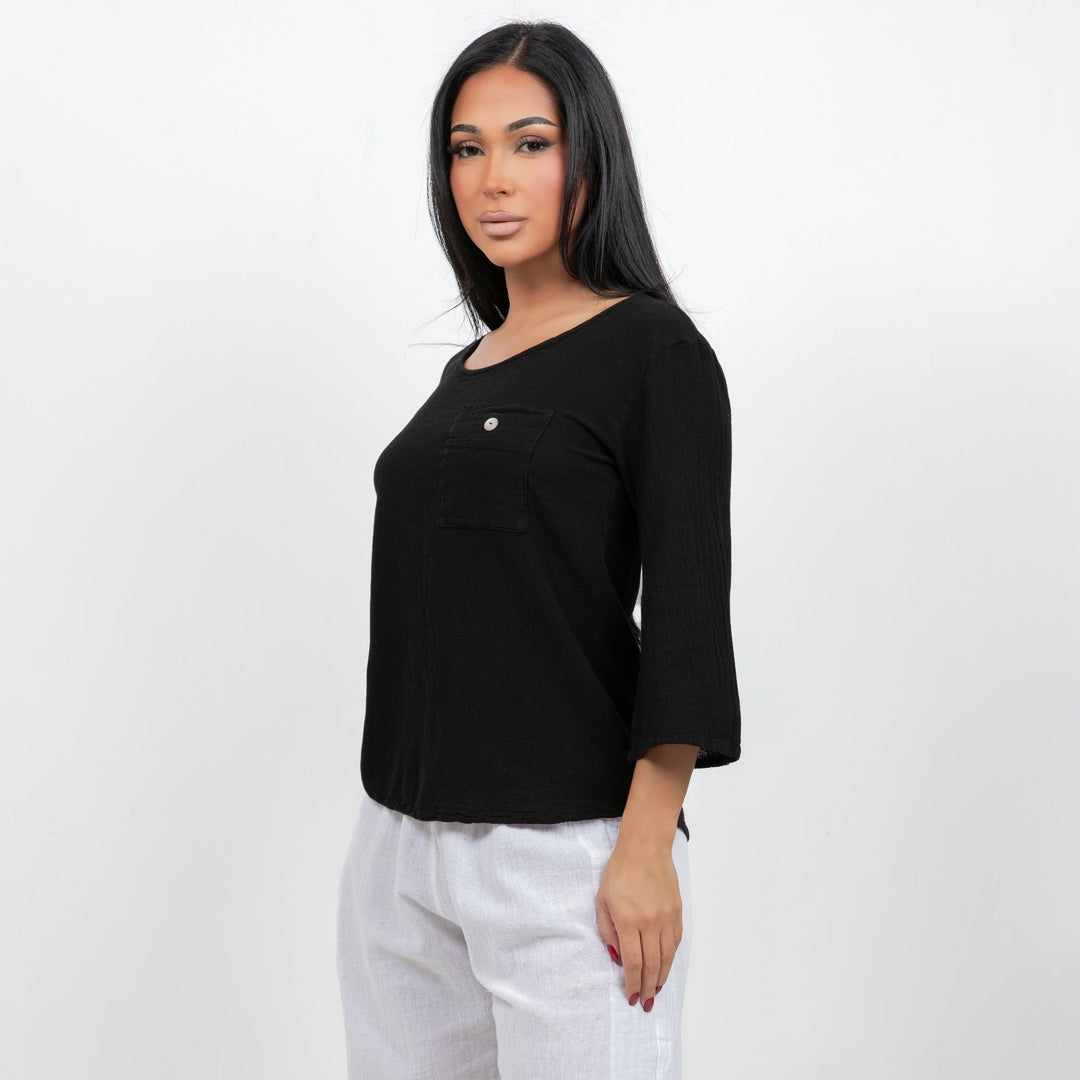 Leah Tuxedo Top with New Colors! 100% Cotton Gauze