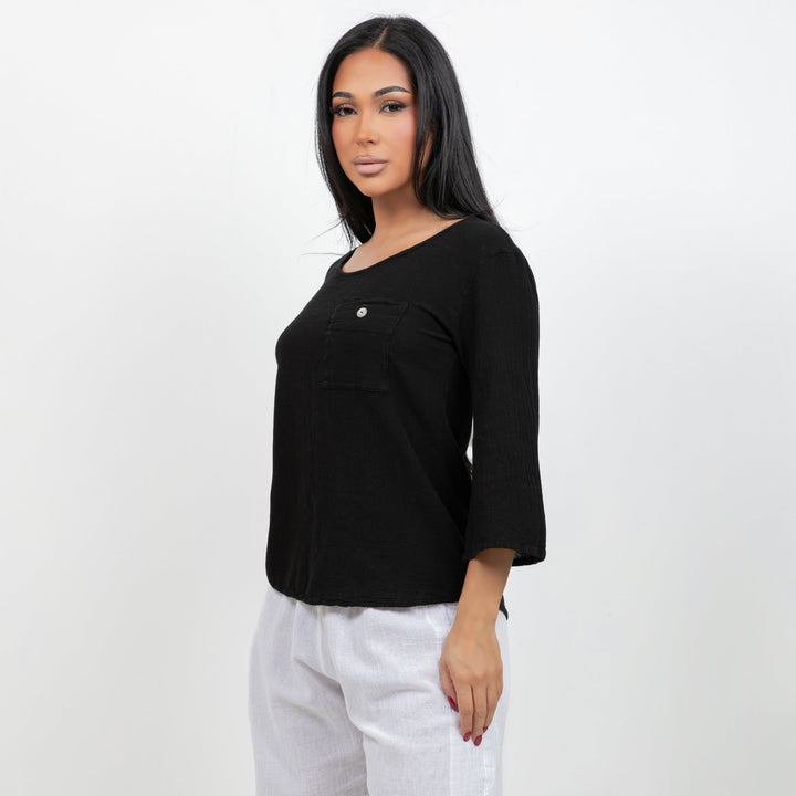 Leah Tuxedo Top with New Colors! 100% Cotton Gauze