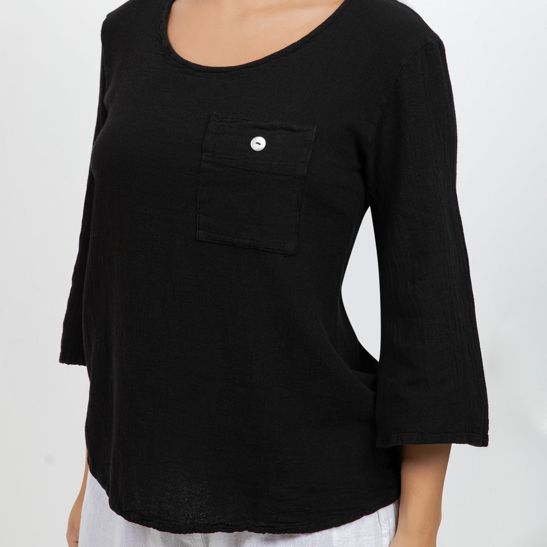 Leah Tuxedo Top with New Colors! 100% Cotton Gauze