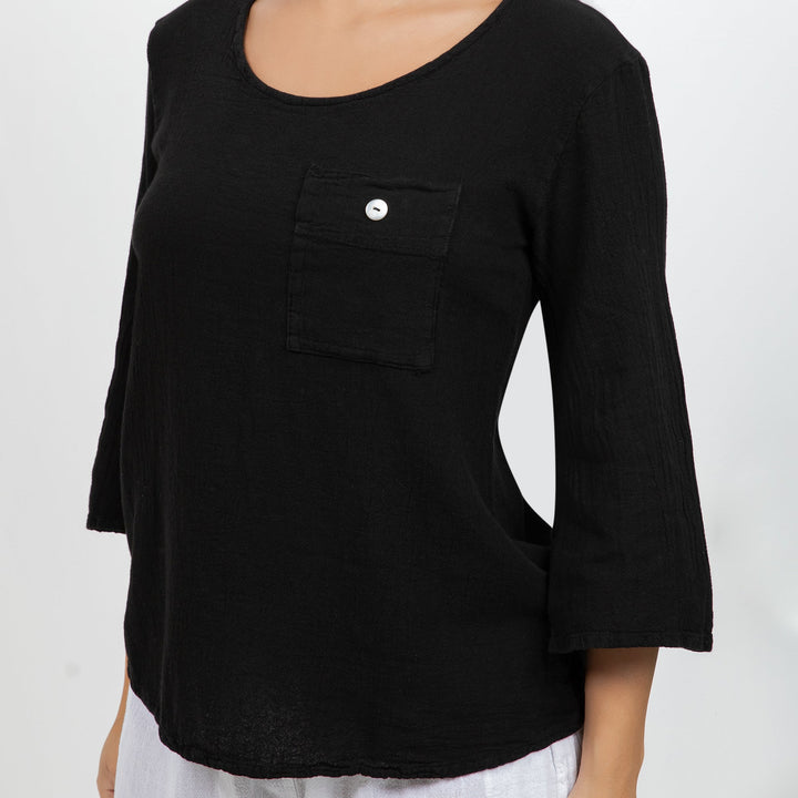 Leah Tuxedo Top with New Colors! 100% Cotton Gauze