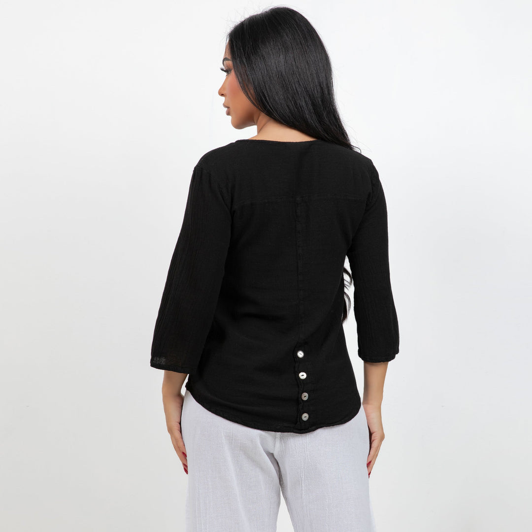 Leah Tuxedo Top with New Colors! 100% Cotton Gauze