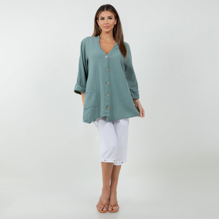 Tammy- Jacket/top for Every Occasion 100% Cotton Gauze from KADOU Boutique