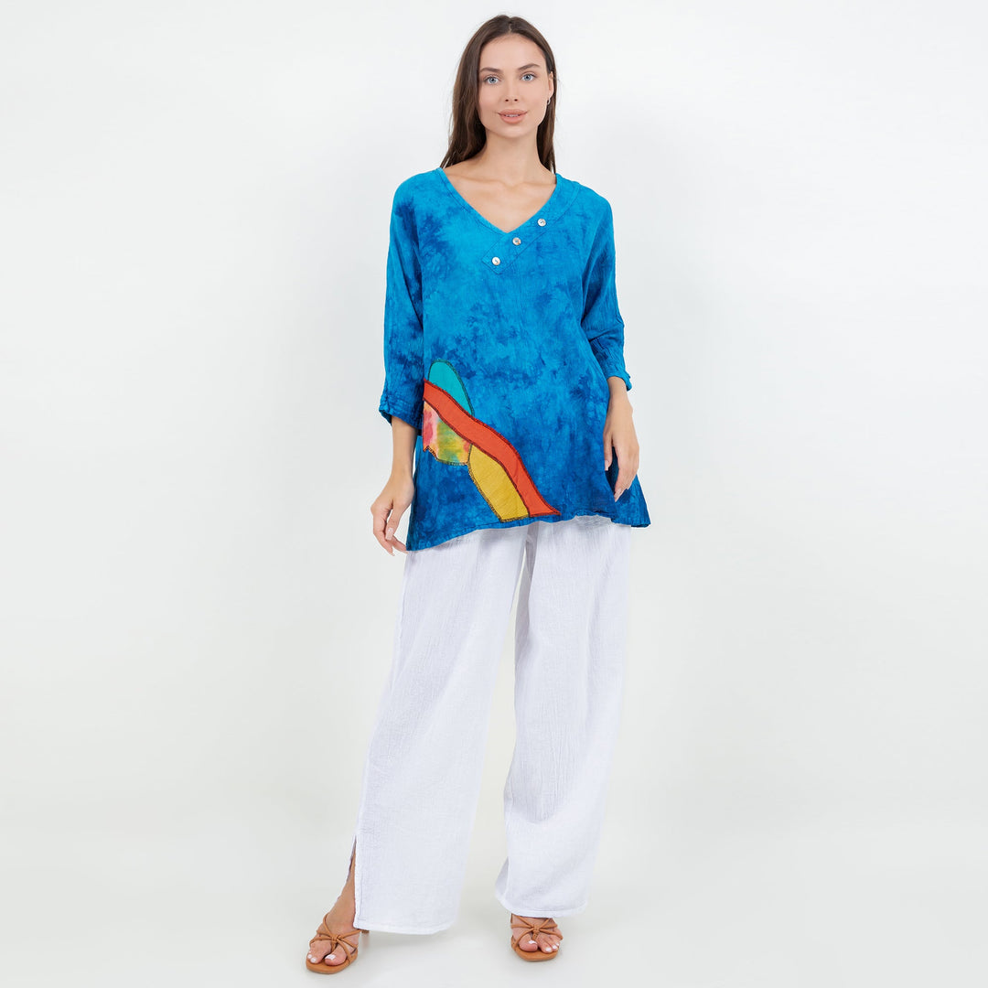 Lucia Applique Top 100% Cotton Gauze from KADOU Boutique