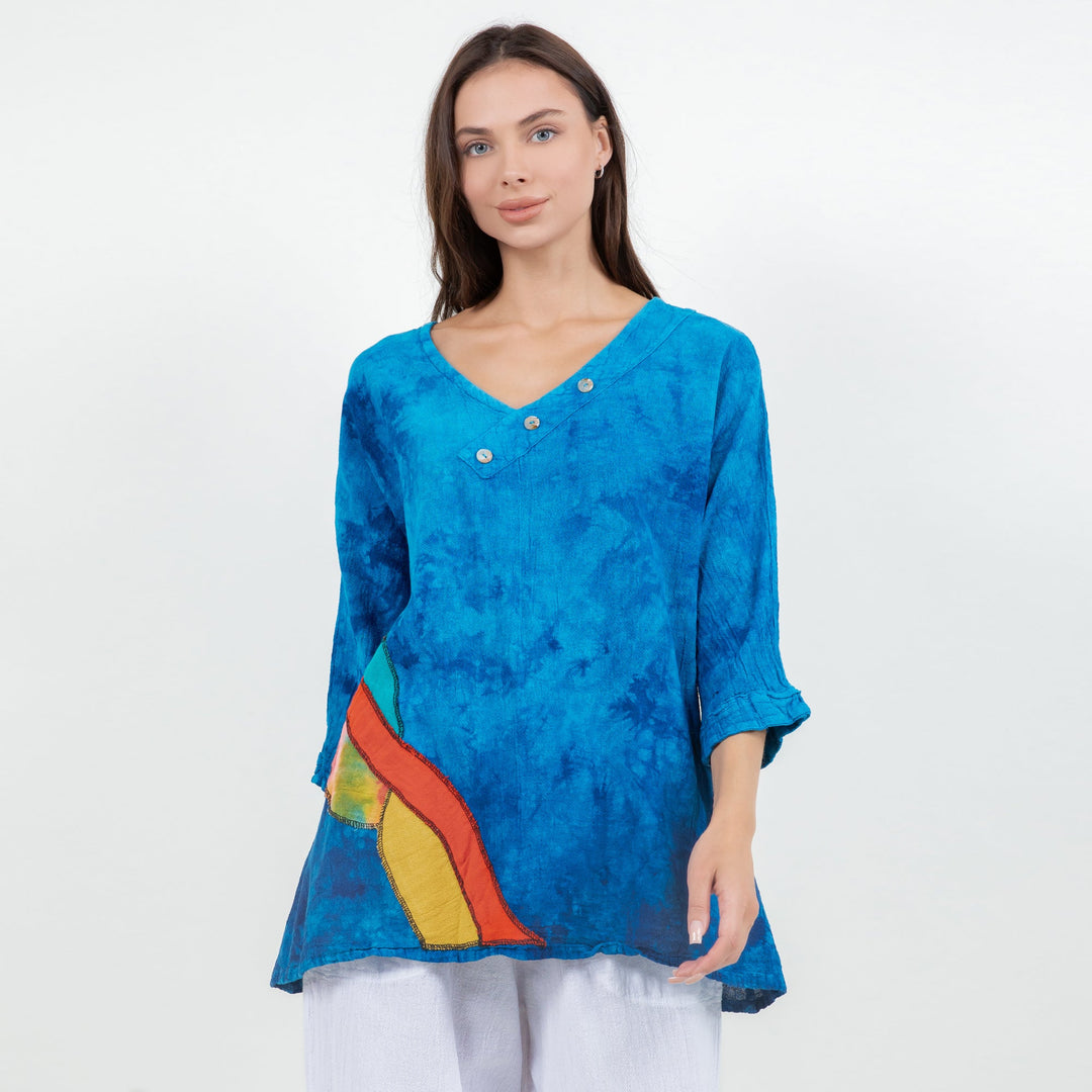 Lucia Applique Top 100% Cotton Gauze from KADOU Boutique