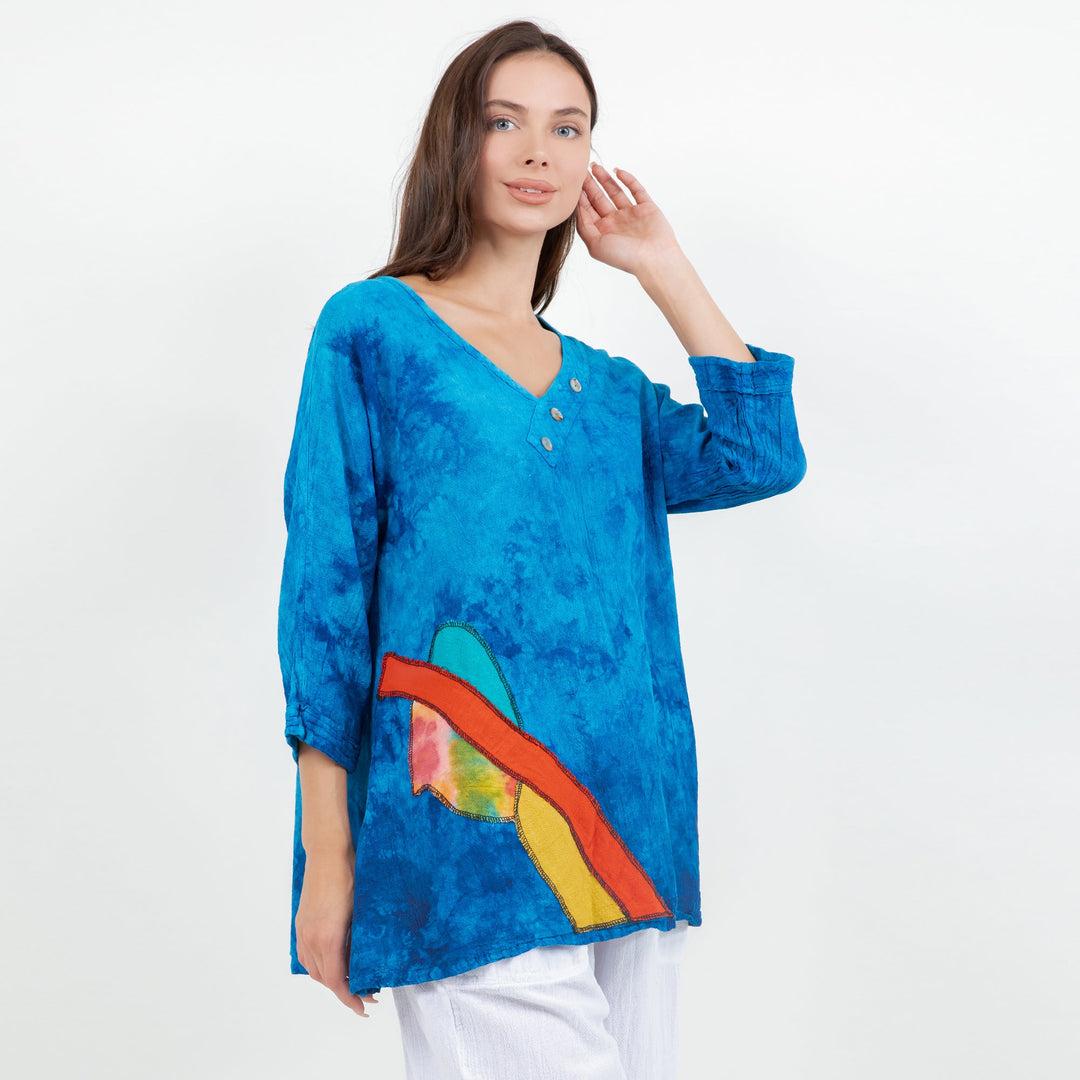 Lucia Applique Top 100% Cotton Gauze from KADOU Boutique
