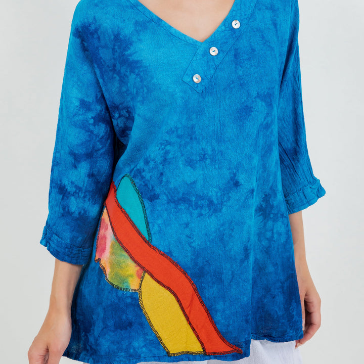 Lucia Applique Top 100% Cotton Gauze from KADOU Boutique