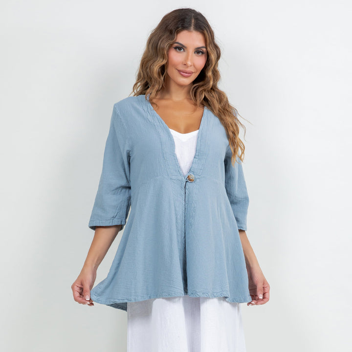 Chinatown Elbow Length Cotton Gauze Jacket from KADOU Boutique