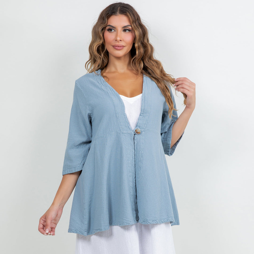 Chinatown Elbow Length Cotton Gauze Jacket from KADOU Boutique