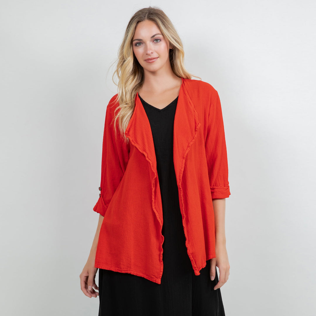 Jeanne Bolero Resort Wear Jacket 100% Cotton Gauze from KADOU Boutique