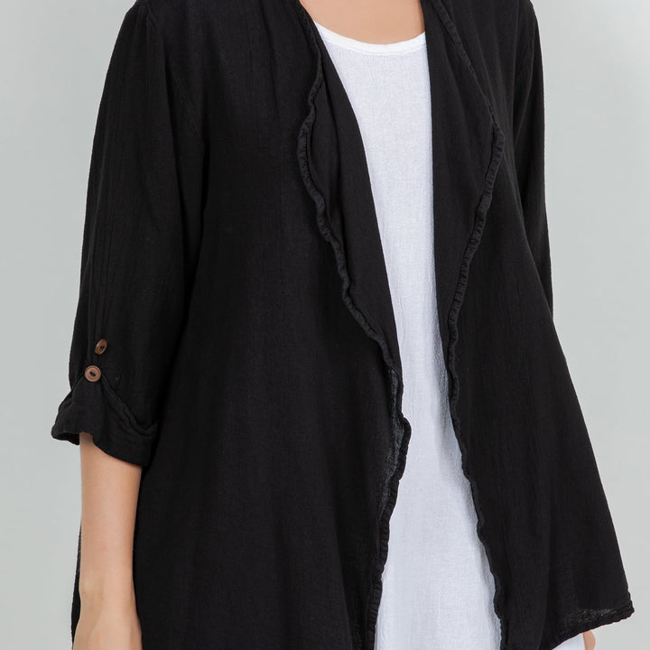 Jeanne Bolero Resort Wear Jacket 100% Cotton Gauze from KADOU Boutique