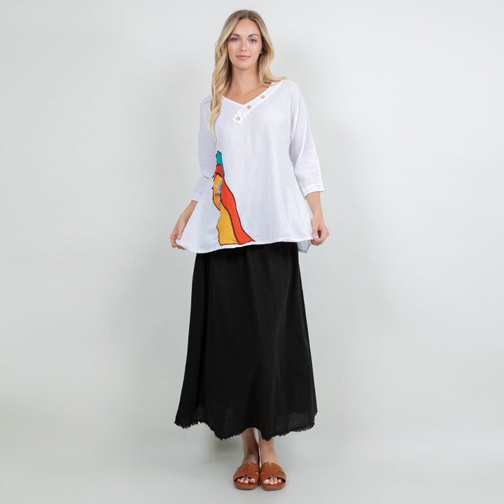 Lucia Applique Top  100% Cotton Gauze