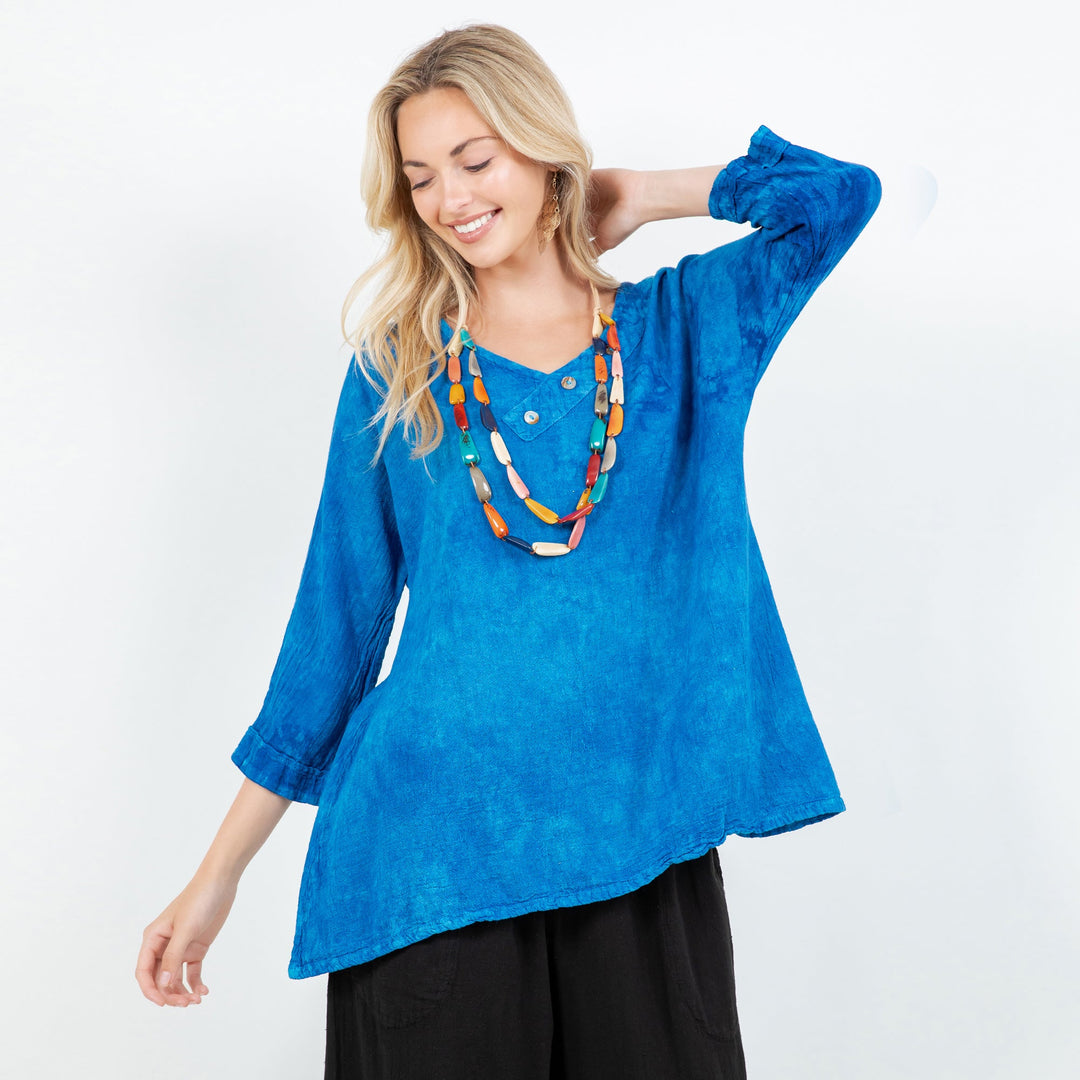 Lu V-Neck Top 100% Cotton Gauze from KADOU Boutique