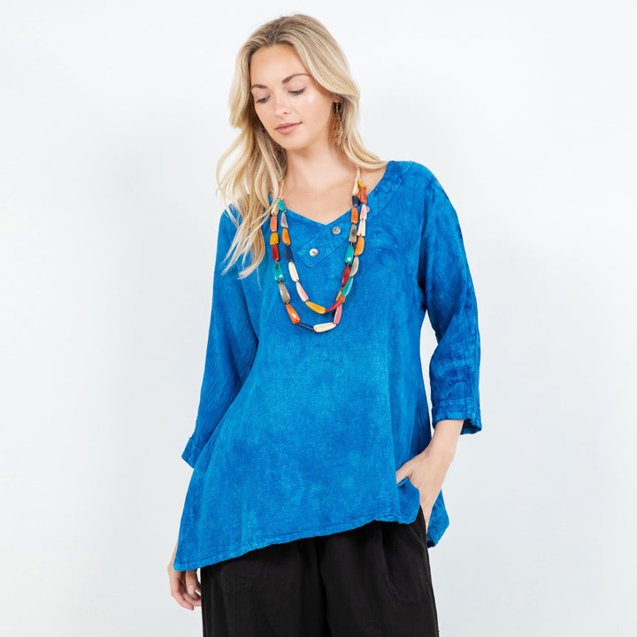Lu V-Neck Top 100% Cotton Gauze from KADOU Boutique