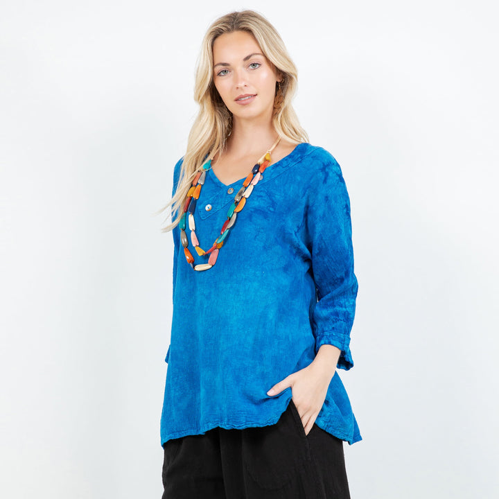 Lu V-Neck Top 100% Cotton Gauze from KADOU Boutique