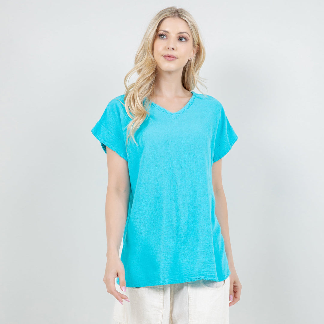 Carla 100% Cotton Gauze Top in Osfm Sale from KADOU Boutique