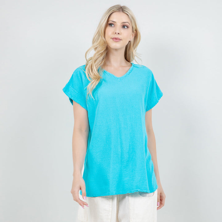 Carla 100% Cotton Gauze Top in Osfm Sale from KADOU Boutique