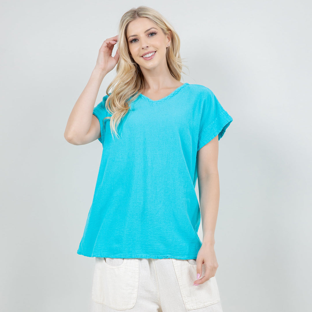 Carla 100% Cotton Gauze Top in Osfm Sale from KADOU Boutique