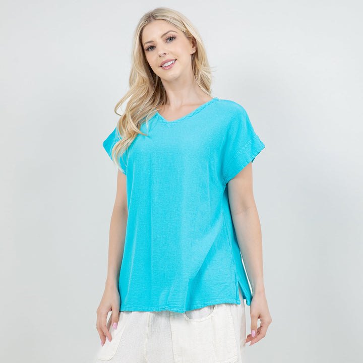 Carla 100% Cotton Gauze Top in Osfm Sale from KADOU Boutique