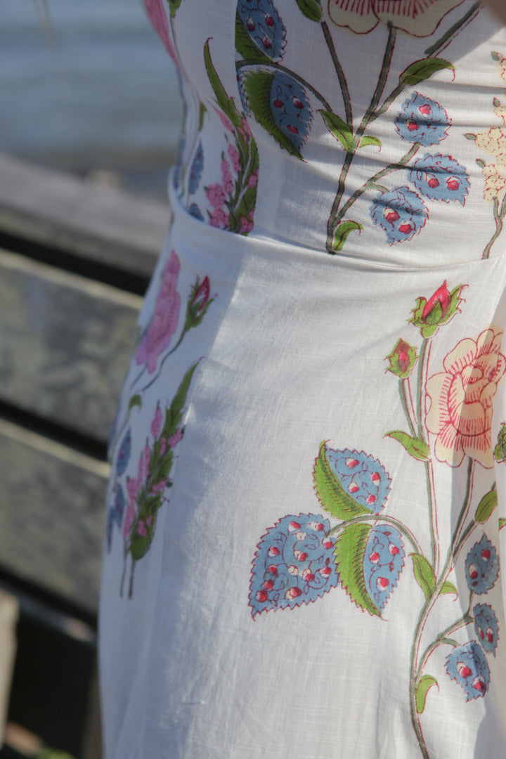 Cross Back Dress in Multi Rosette
