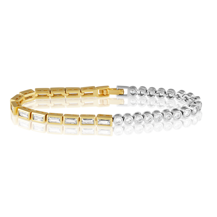 Adrian Two-Tone Bezel Tennis Bracelet