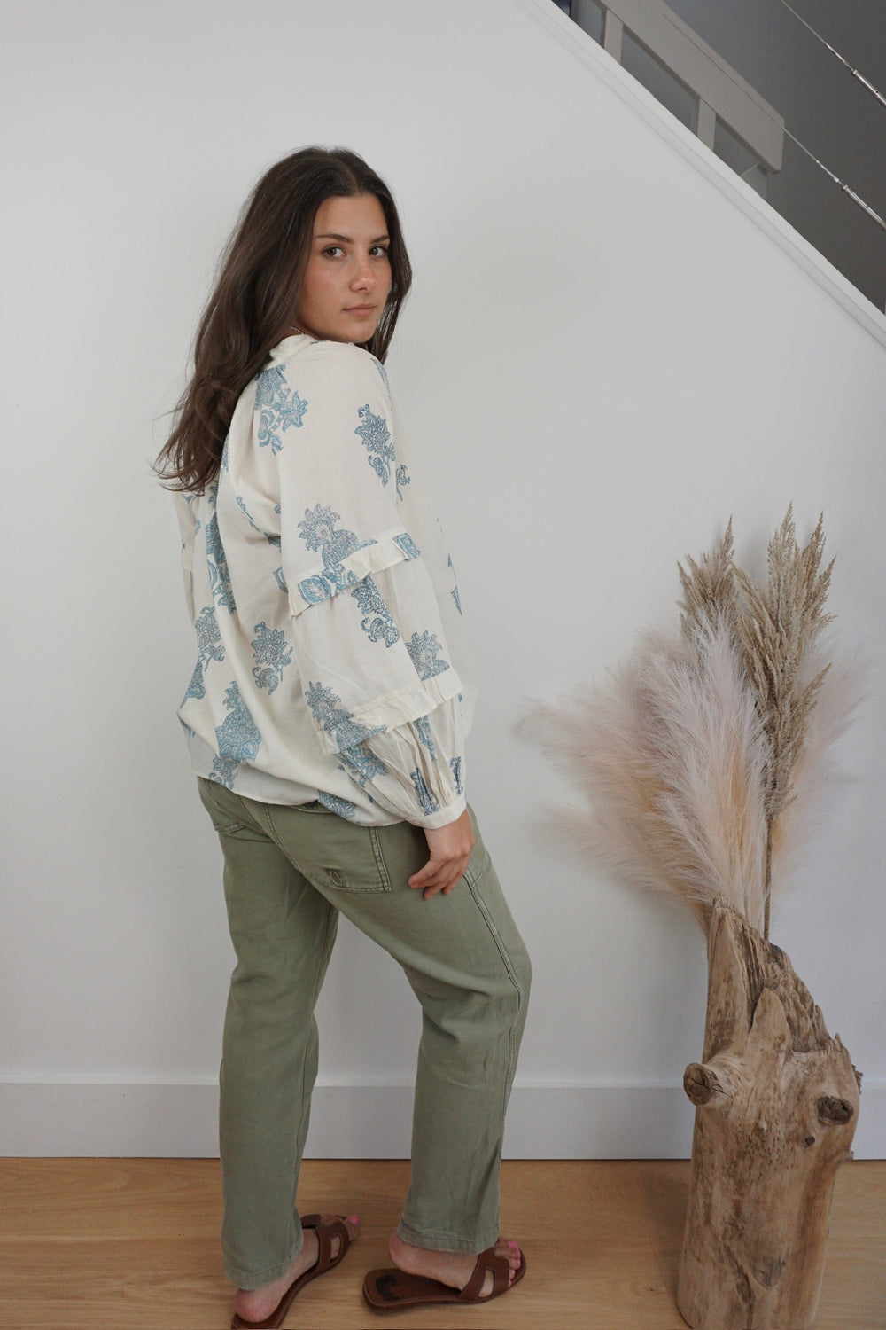 Kendra Blouse - Turquoise from KADOU Boutique