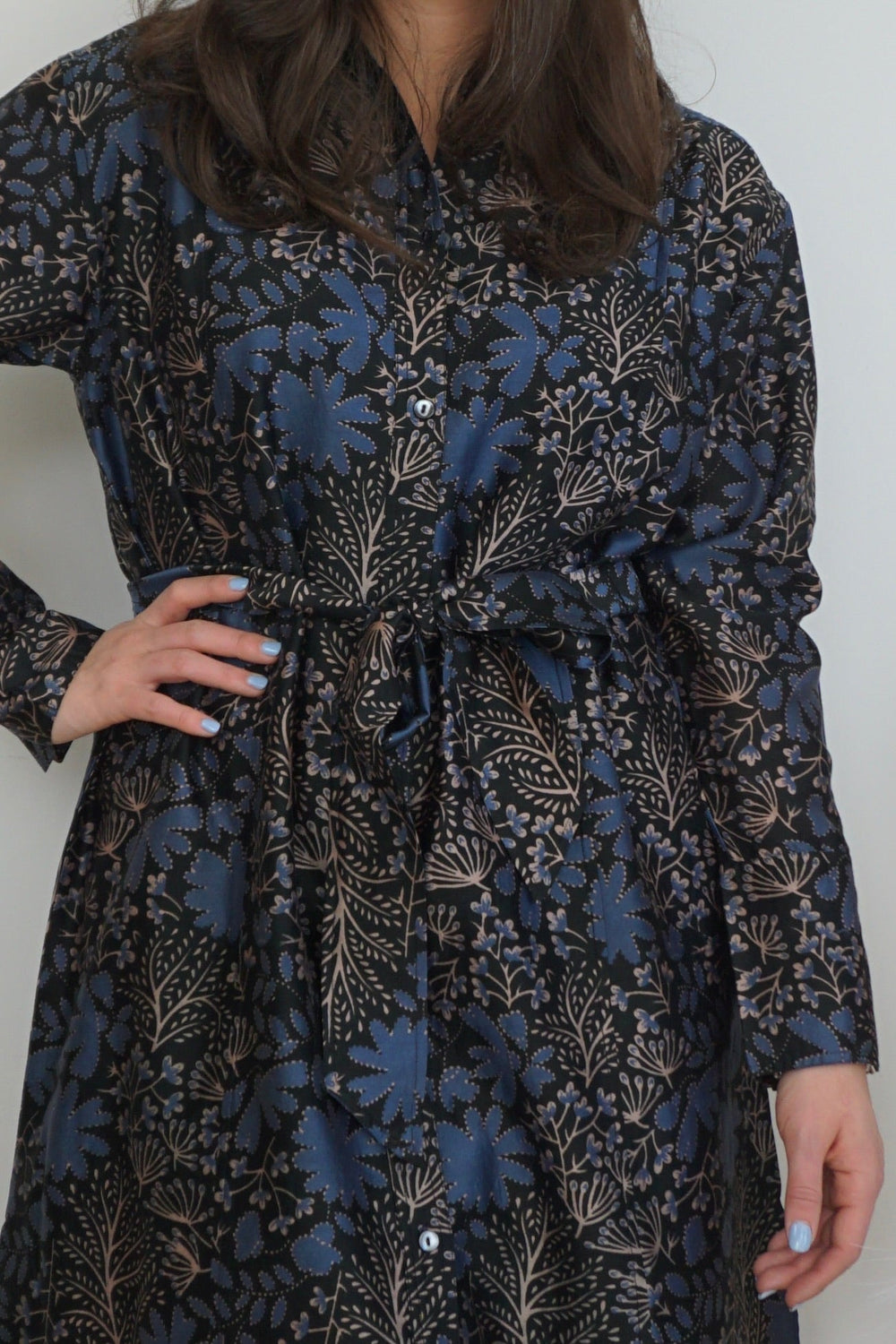 Zoey Midi Dress - Blue Flower from KADOU Boutique