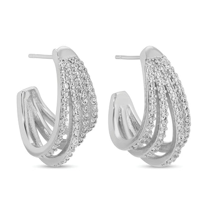 Pave Curved Hoops