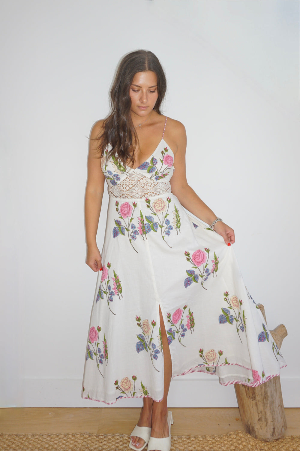 Isabella Dress in Multi Rosette from KADOU Boutique
