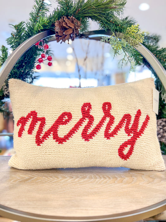 Merry Decorative Knit Pillow