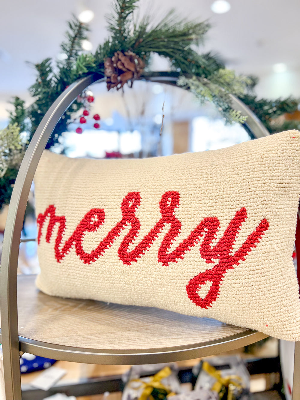 Merry Decorative Knit Pillow from KADOU Boutique