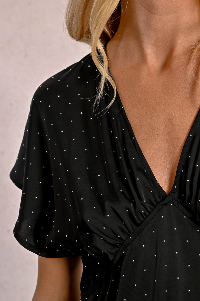 V-Neck Bling Dress