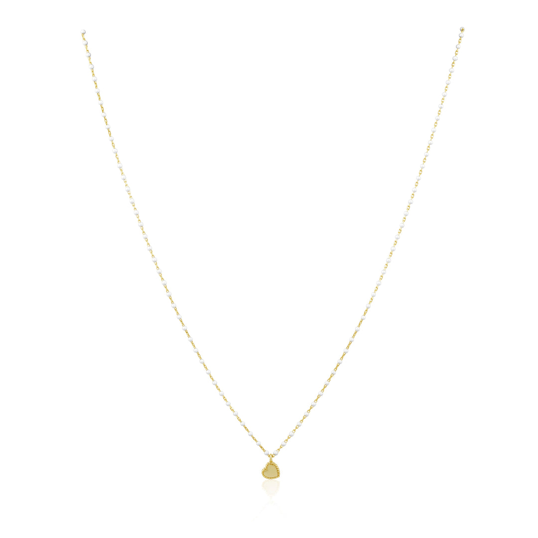 Elsa Mini Heart Necklace White